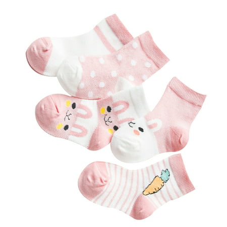 5 Pair Newborn Kids Socks Animal Print Sock Cotton Children Sock Summer Spring